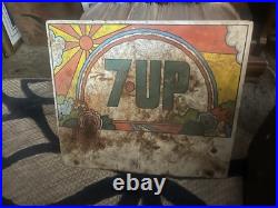 Vintage 7up Sign Peter Max Bottle Rack Advertising Sign Old And Original Vintage 7up Sign Peter Max Bottle Rack Advertising Sign Old And Original