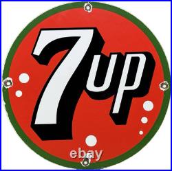 Vintage 7up Soda Pop Porcelain Sign Gas Station Pump Plate Motor Oil Pepsi Cola