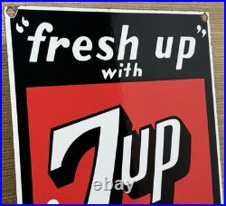 Vintage 7up Soda Pop Porcelain Sign Gas Station Seven Motor Oil Pepsi Cola