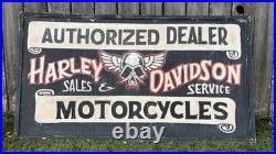 Vintage 80s Large 40 Harley Davidson Motorcycles Sales Sign Advertising Angel