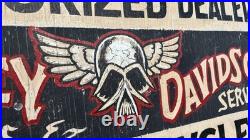 Vintage 80s Large 40 Harley Davidson Motorcycles Sales Sign Advertising Angel