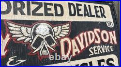 Vintage 80s Large 40 Harley Davidson Motorcycles Sales Sign Advertising Angel