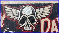 Vintage 80s Large 40 Harley Davidson Motorcycles Sales Sign Advertising Angel