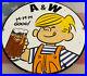 Vintage-A-W-M-m-m-Good-Porcelain-Sign-Dennis-The-Menace-Root-Beer-Float-01-uno