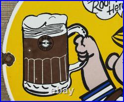 Vintage A & W M-m-m Good! Porcelain Sign Dennis The Menace Root Beer Float