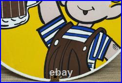 Vintage A & W M-m-m Good! Porcelain Sign Dennis The Menace Root Beer Float
