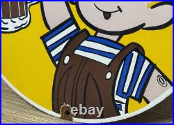 Vintage A & W M-m-m Good! Porcelain Sign Dennis The Menace Root Beer Float Vintage A & W M-m-m Good! Porcelain Sign Dennis The Menace Root Beer Float