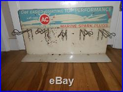Vintage AC Marine Spark Plugs Advertising STORE Display Rack Boat OUTBOARD SIGN