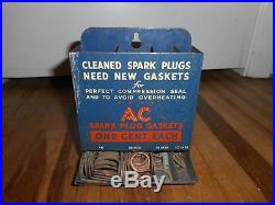 Vintage AC SPARK PLUGS GASKET METAL GAS STATION ADVERTISING DISPLAY RACK