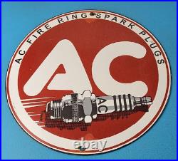 Vintage AC Spark Plugs Sign Mechanic Automotive Garage Shop Gas Pump Sign