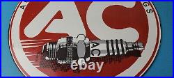 Vintage AC Spark Plugs Sign Mechanic Automotive Garage Shop Gas Pump Sign