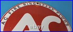 Vintage AC Spark Plugs Sign Mechanic Automotive Garage Shop Gas Pump Sign