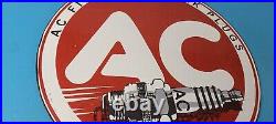 Vintage AC Spark Plugs Sign Mechanic Automotive Garage Shop Gas Pump Sign