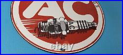 Vintage AC Spark Plugs Sign Mechanic Automotive Garage Shop Gas Pump Sign