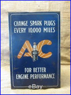 Vintage AC Spark Plugs Storage Cabinet Antique Automotive Part Store RARE 9295
