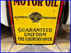 Vintage ALEMITE PENNSYLVANIA MOTOR OIL PORCELAIN ENAMEL SIGN 30 x 24 Vintage ALEMITE PENNSYLVANIA MOTOR OIL PORCELAIN ENAMEL SIGN 30 x 24