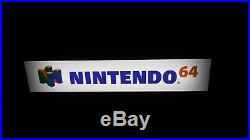 Vintage AUTHENTIC! Retail NINTENDO 64 Lighted DISPLAY SIGN N64 Video Games SNES