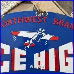 Vintage Ace High Gas-oil 8x12 Inches Porcelain Enamel Sign