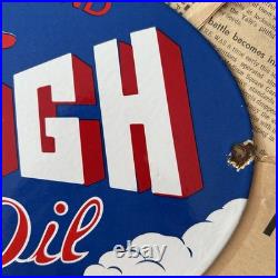 Vintage Ace High Gas-oil 8x12 Inches Porcelain Enamel Sign