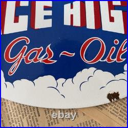 Vintage Ace High Gas-oil 8x12 Inches Porcelain Enamel Sign