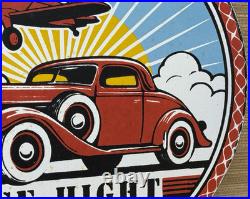 Vintage Ace High Gasoline Porcelain Sign Dealership Gas Station Plabe Motor Oil