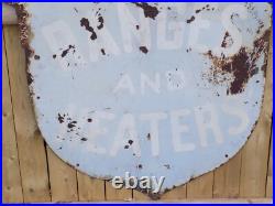 Vintage Acorn Stoves and Heaters Metal Porcelain/ Enamel Sign