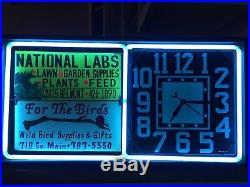 Vintage Action Ad Neon Clock With Rotating Advertising