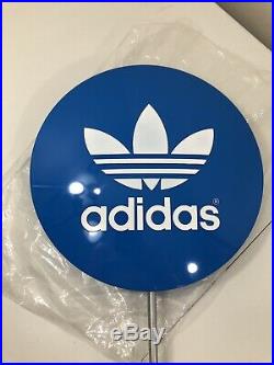 Vintage Adidas Lollipop Blue Trefoil Sign Store Display NEVER USED Sneaker Sign
