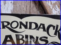 Vintage Adirondack Porcelain Sign Old Cabins For Rent Hotel Inn New York State Vintage Adirondack Porcelain Sign Old Cabins For Rent Hotel Inn New York State