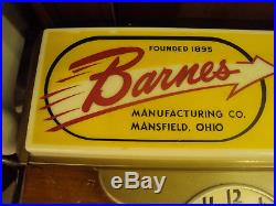 Vintage Advertising Barnes Pumps Clock And Lighted Sign 1955 Ohio X-428