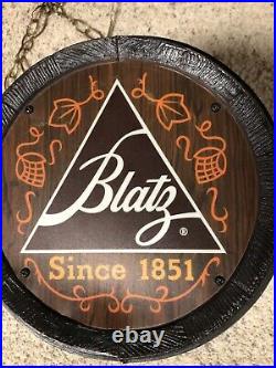 Vintage Advertising Blatz Beer Light Up Barrel Rotating Motion Bar Sign Man Cave