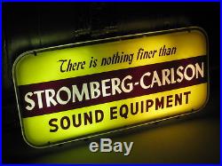Vintage Advertising Dealer Stromberg-carlson Sound Audio Equipment Lighted Sign