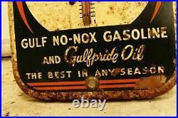 Vintage Advertising Gulf Oil Gas Thermometer Garage Store Auto Petroliana