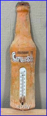 Vintage Advertising Orange Crush Bottle Thermometer Sign large 28 1/2