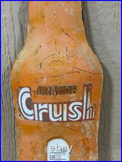 Vintage Advertising Orange Crush Bottle Thermometer Sign large 28 1/2