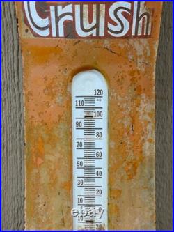 Vintage Advertising Orange Crush Bottle Thermometer Sign large 28 1/2
