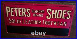 Vintage Advertising Peters Diamond Shoes Tin Sign