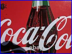 Vintage Advertising Porcelain Coca Cola Coke Button Sign 48