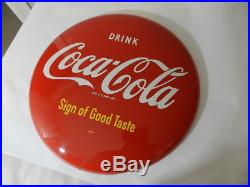Vintage Advertising Sign-1950's Coca-cola Button Sign-16 In. Am28-vintage Diner