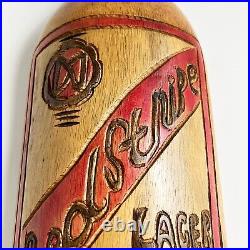 Vintage Advertising Sign Large Hand-Carved Wood Beer Sign Retro Bar Red Stripe