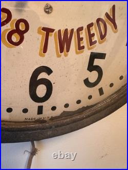 Vintage Advertising Wall Clock ROY PRIM Registered Watchmaker 3228 Tweedy