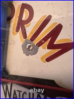 Vintage Advertising Wall Clock ROY PRIM Registered Watchmaker 3228 Tweedy