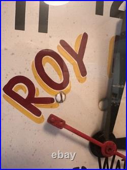 Vintage Advertising Wall Clock ROY PRIM Registered Watchmaker 3228 Tweedy