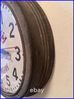 Vintage Advertising Wall Clock ROY PRIM Registered Watchmaker 3228 Tweedy
