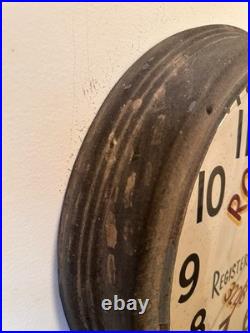Vintage Advertising Wall Clock ROY PRIM Registered Watchmaker 3228 Tweedy