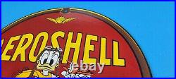 Vintage Aero Shell Gasoline Porcelain Gas 12 Aviation Service Station Pump Sign