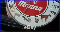 Vintage Albers Calf Manna Farm Thermometer Sign With Cow Pig Horse Chicken Sheep