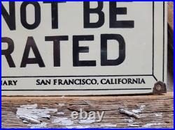 Vintage Alcatraz Porcelain Sign Rare Old Penitentiary Jail Prison San Francisco