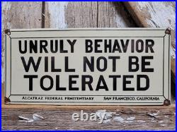 Vintage Alcatraz Porcelain Sign Rare Old Penitentiary Jail Prison San Francisco