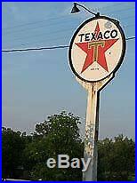 Vintage All Original 6Texaco Gas Station Sign with 12' Pole & Two Lights